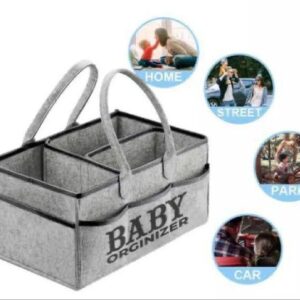 Foldable Baby Diaper Caddy Organizer with Waterproof Liner | Portable Nursery Storage Basket for Diapers, Bottles & Baby Essentials