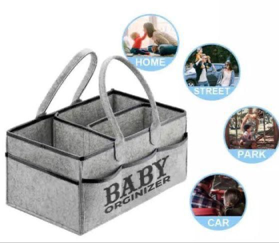 Foldable Baby Diaper Caddy Organizer with Waterproof Liner | Portable Nursery Storage Basket for Diapers, Bottles & Baby Essentials
