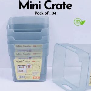 4-Piece Refrigerator Food Storage Box Set (0.6L Each) | Stackable Fridge Organizer Bins with Lids for Fruits, Vegetables & Meal Prep