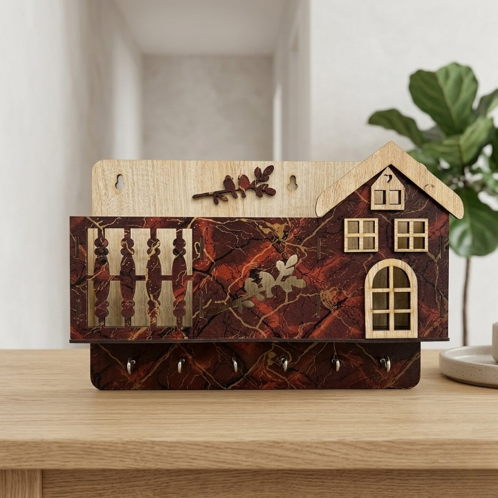 Wooden House Key Holder